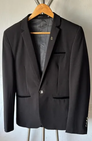 Traje de 3 piezas con piezas con pajarita - Negro