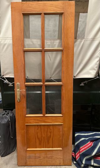 Puerta madera cristal 6 paneles