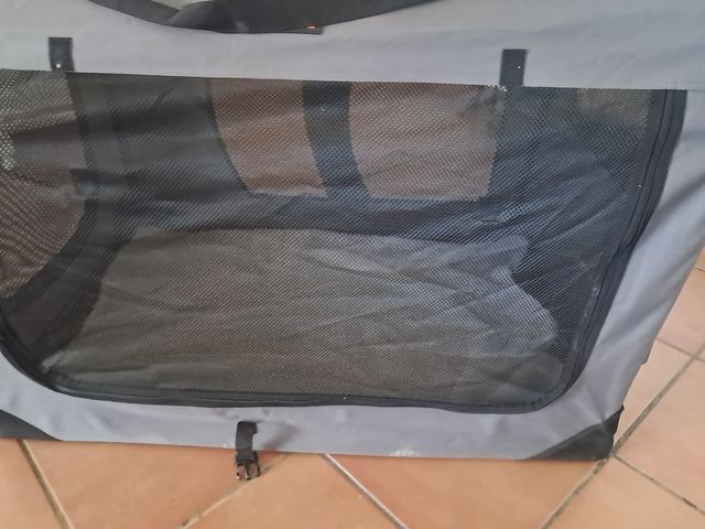 Transportín XXXL perro plegable grande gris