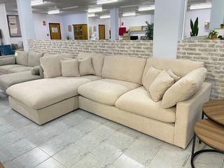 Sofá chaise longue beige - NUEVO