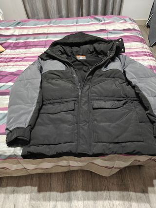Chaquetón invierno negro gris XXL