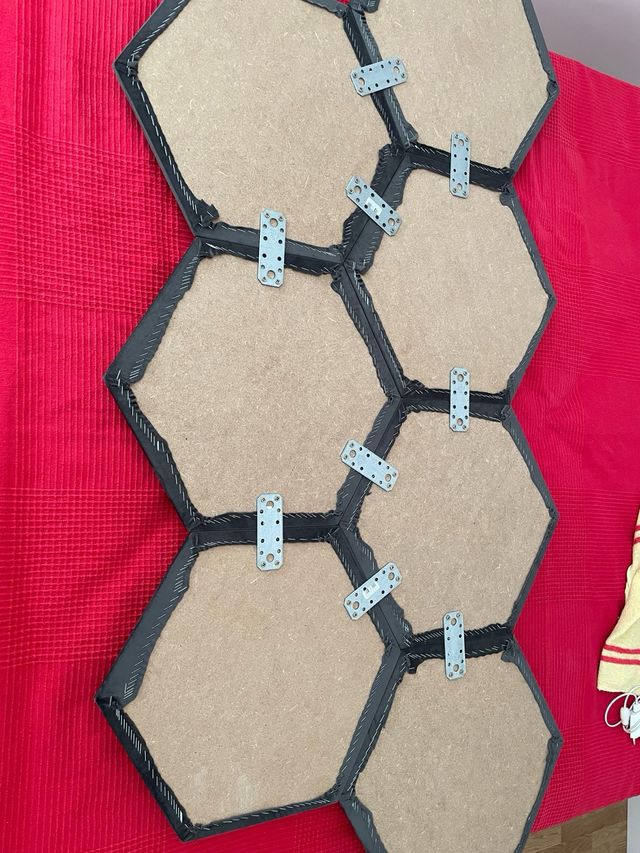 Cabecero terciopelo gris - 10 paneles