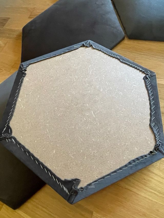 Cabecero terciopelo gris - 10 paneles