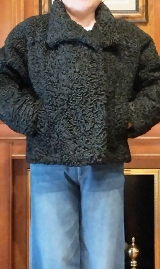 Chaquetón Astracán Negro Auténtico