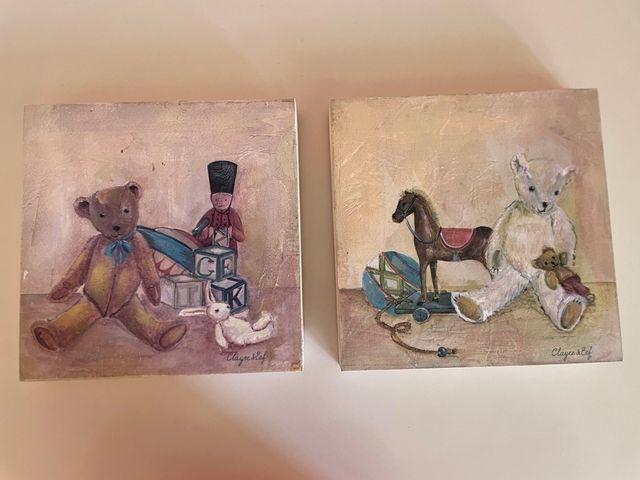 2 Cuadros infantiles - Osos y juguetes