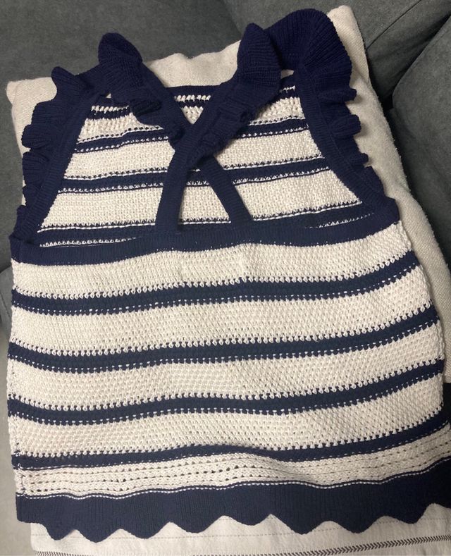 Conjunto veraniego: top rayas + short blanco