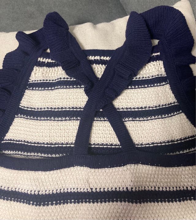 Conjunto veraniego: top rayas + short blanco