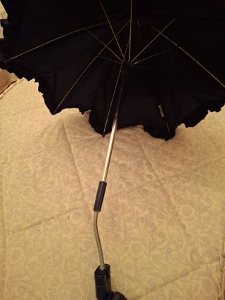 Sombrilla negra para cochecito