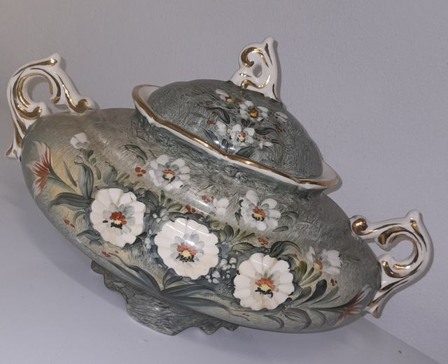 Sopera porcelana | Verde y blanco