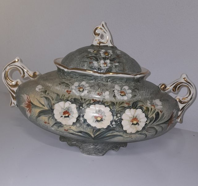 Sopera porcelana | Verde y blanco