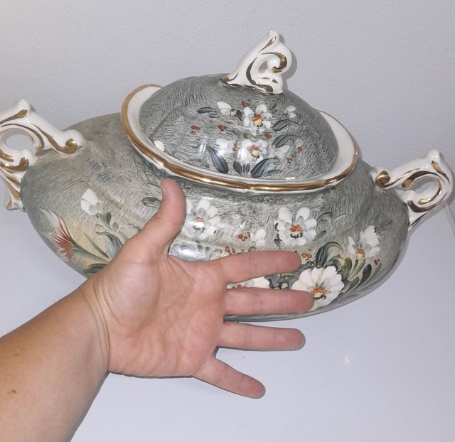 Sopera porcelana | Verde y blanco