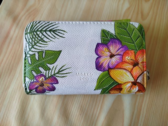 Cartera flores tropicales pintada a mano