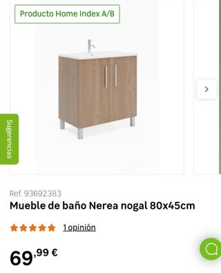 Mueble lavabo Nerea 80x45cm