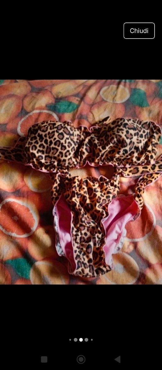 Bikini animalier marrone e rosa