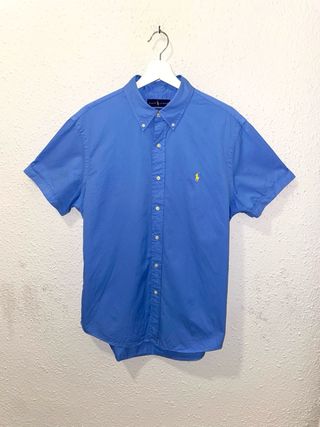 Camisa Polo Ralph Lauren Slim Fit Azul Logo L