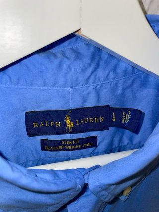 Camisa Polo Ralph Lauren Slim Fit Azul Logo L