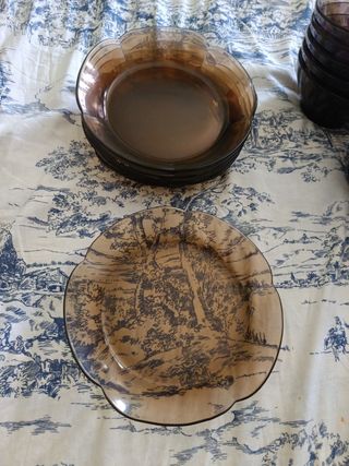 Platos Duralex vintage - marrón