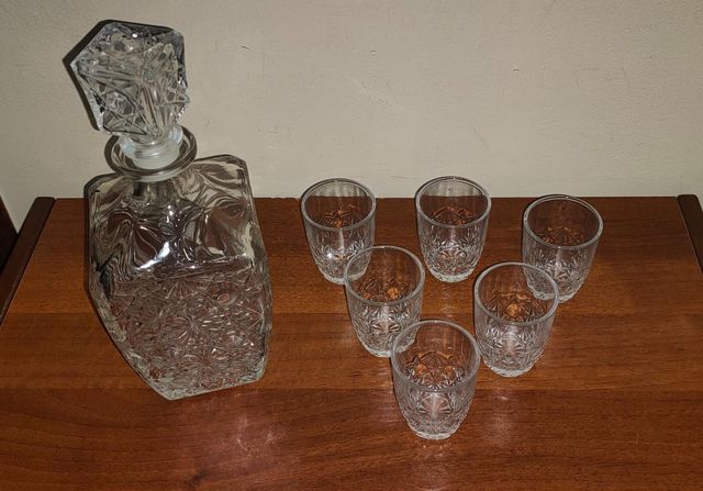 Set Decanter & 6 Bicchieri Cristallo