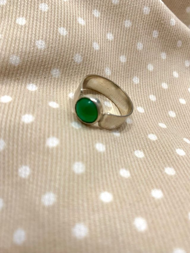 Anillo plata con esmeralda estilo vintage