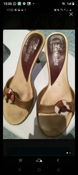 Sandalias Lurueña doradas talla 40
