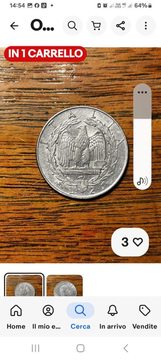 Moneta Italia 2 Lire 1940