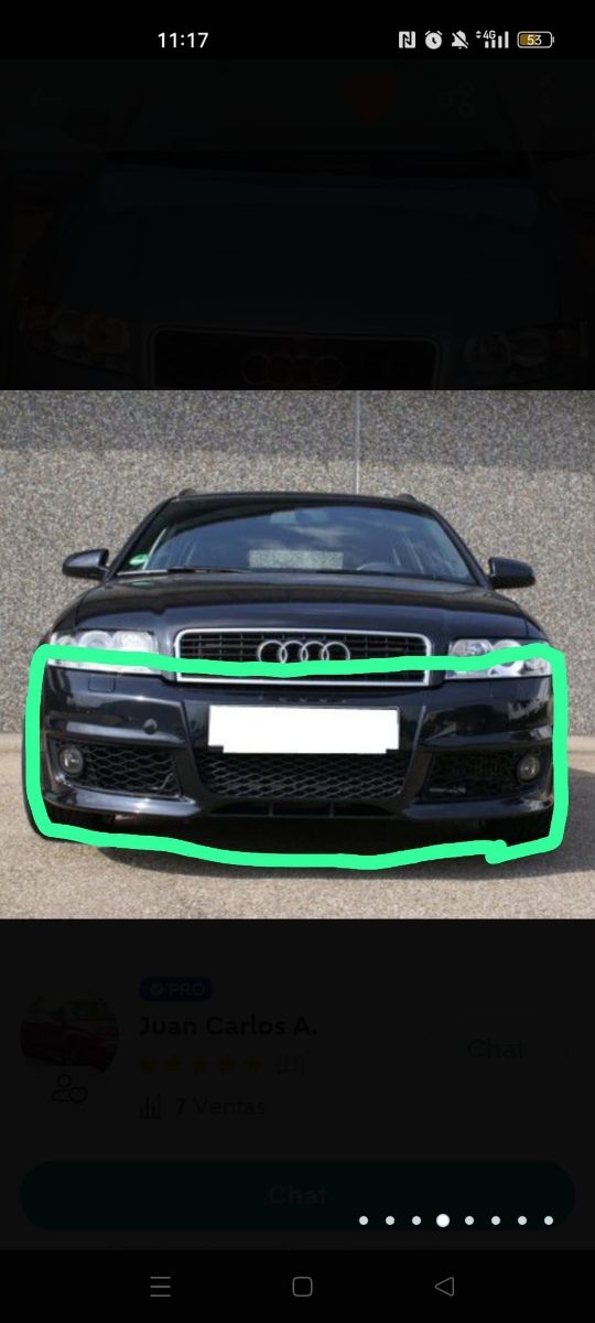 Paragolpes Audi A4 b6 tipo RS4/S-Line