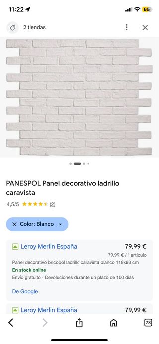 Panel imitación ladrillo blanco