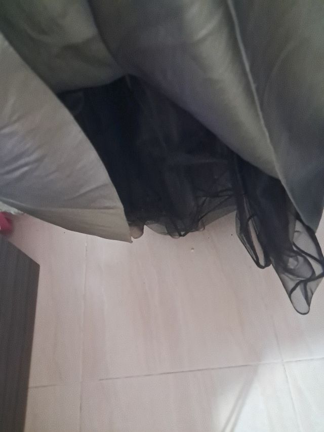 Vestido fiesta mujer verde oliva T40. Fbdo. España