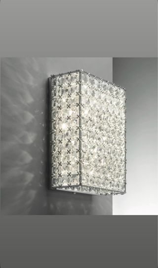 Lampada da parete cristallo argento