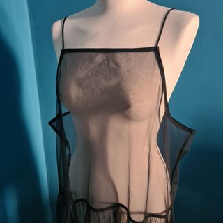 Vestito lungo Monki nero in rete