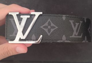 Cintura Louis Vuitton nera e argento