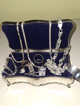 Portagioie argentato stile neoclassico