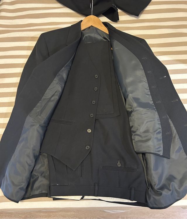 Traje negro hombre - 3 piezas