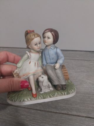 Pareja niños figura cerámica