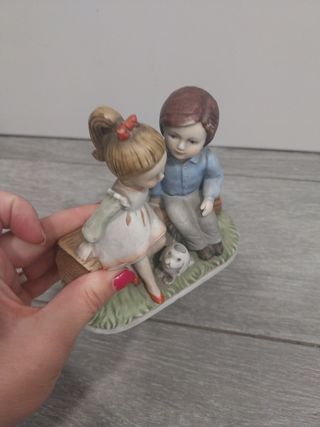 Pareja niños figura cerámica