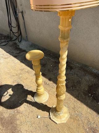 2 Lámparas mármol - beige/amarillo