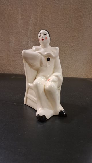 Figura Pierrot Cerámica Vintage