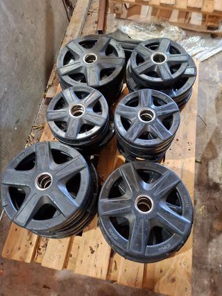 Discos 5, 10, 15 y 20kg maquinas gimnasio y barras