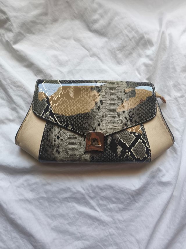 Bolso Paula Rossi de piel y estampado de serpiente