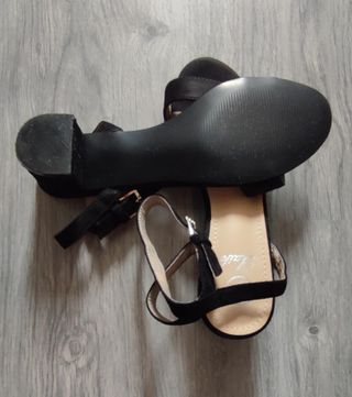 Sandalias negras tacón bajo - Talla 40