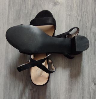 Sandalias negras tacón bajo - Talla 40