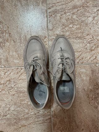 Zapatillas piel Amarpies Plata 39