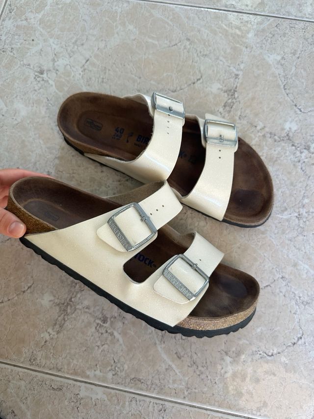 Purpurina blanca Birkenstock Arizona