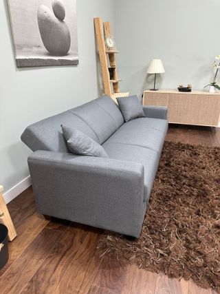 SOFA CAMA NUEVO CON BAUL,DOS TONOS DE GRIS