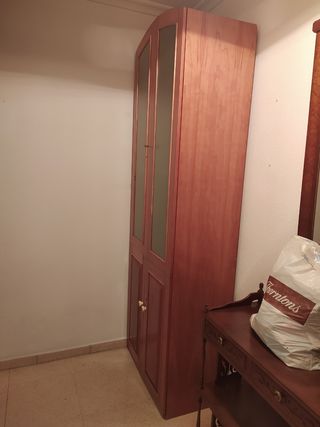Vitrina de cristal y madera