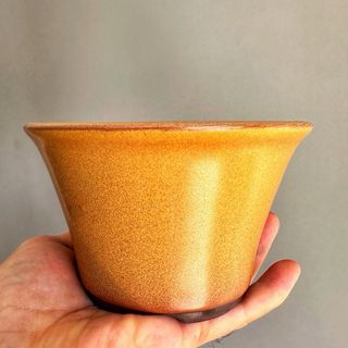 Vaso Bonsai autor redondo Amarelo 13cm