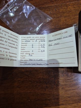 Anello oro 9kt  e argento, con Pietre preziose mis