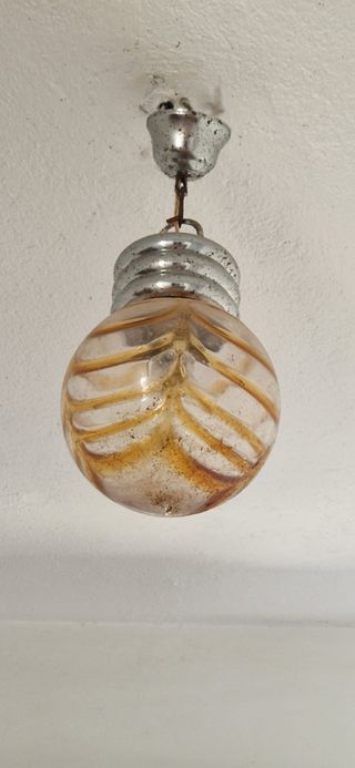 Lámpara vintage cristal dorada 2U