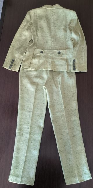 Completo Zara verde lino seta viscosa Tg S