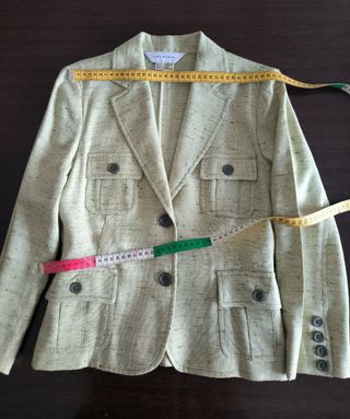 Completo Zara verde lino seta viscosa Tg S